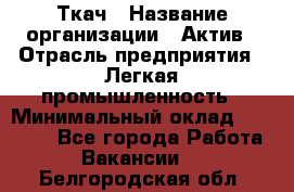 Ткач › Название организации ­ Актив › Отрасль предприятия ­ Легкая промышленность › Минимальный оклад ­ 35 000 - Все города Работа » Вакансии   . Белгородская обл.